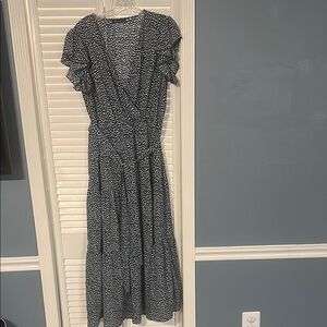 Elegant Blue and White Women's Dress